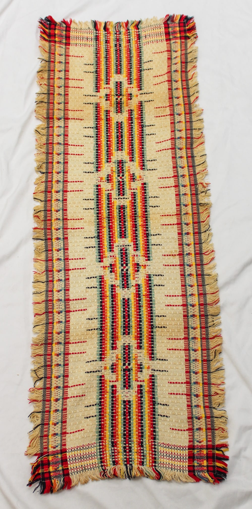 Woven Cotton Textile, Unknown Culture, Thought to be African: Woven cotton textile, unknown culture, thought to be African, likely early to mid-20th century. Approximate size, 38" x 12". PROVENANCE: From the estate of Dr. Philip Gould, New York