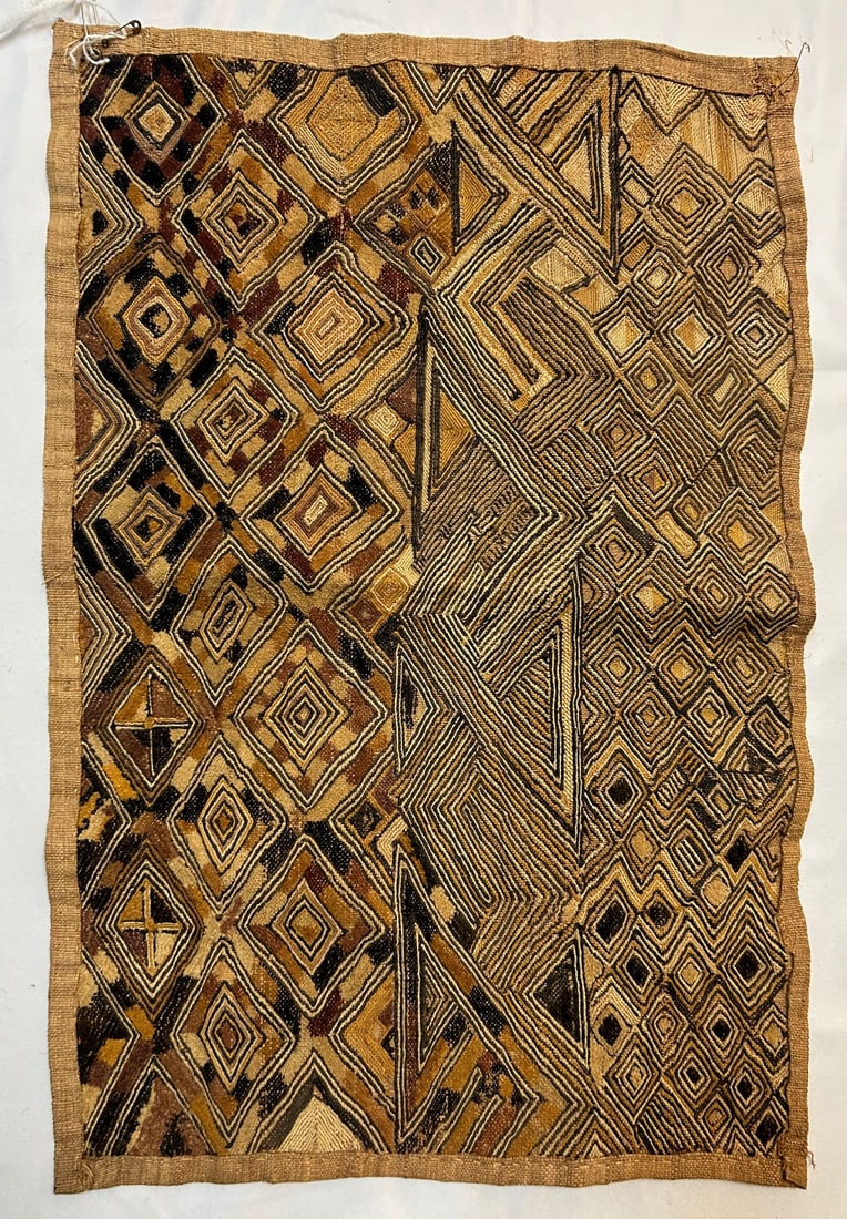 Kuba Peoples Embroidered Raffia Textile (1 of 6)