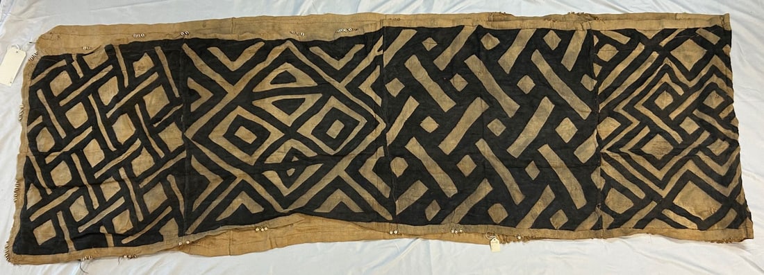 Kuba Peoples Woven Tie-Dyed Raffia Skirt (1 of 10)