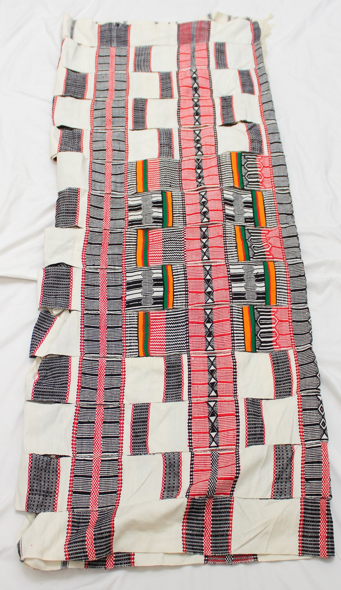 Nigeria, West Aia, West Africa, Strip-Woven Cotton Wrap, Aso-oke Yoruba Peoples (1 of 9)