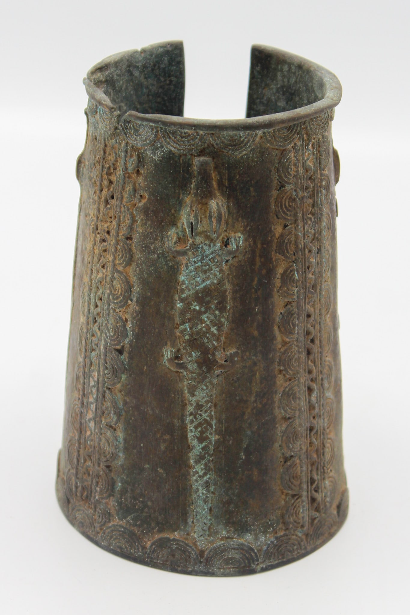 Gurunsi Peoples, Large Cuff, Burkina Faso, West Africa, likely mid-20th century.: Gurunsi peoples, large cuff, Burkina Faso, West Africa, likely mid-20th century. Approximate size, 6.75"H x 4.25"W (max). PROVENANCE: From the estate of Dr. Philip Gould, New York