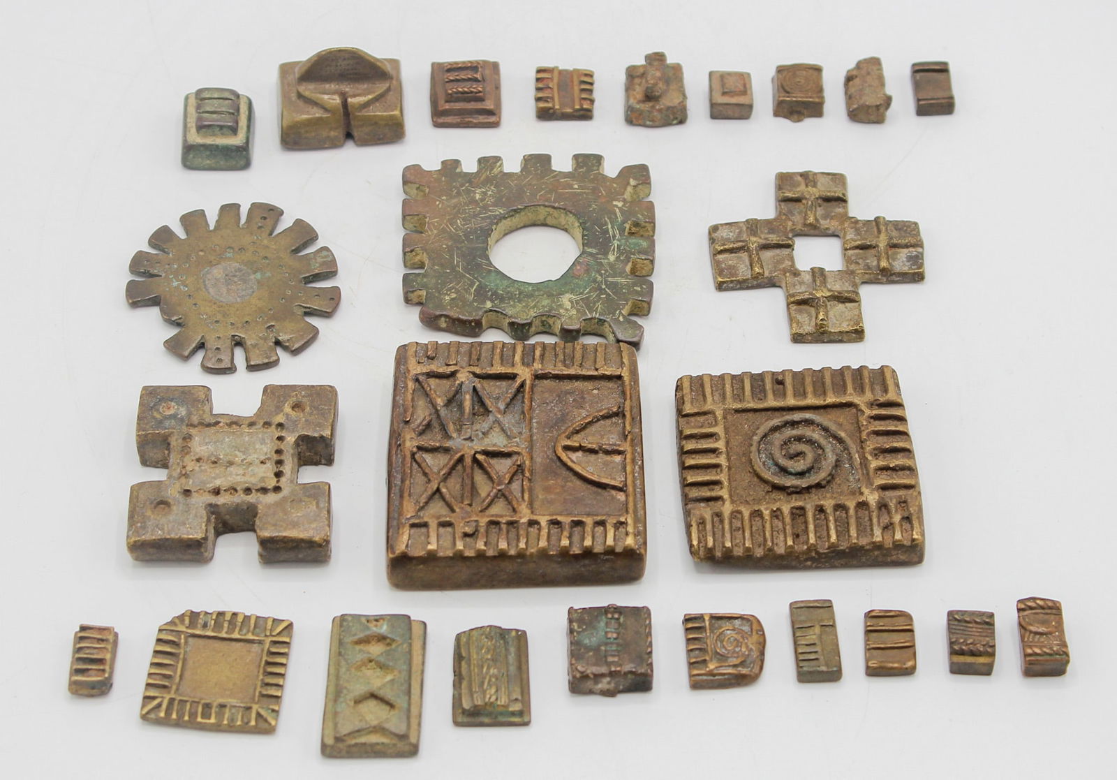 Group of (25) Cast Bronze/Brass Goldweights, Ashanti peoples, Ghana (1 of 6)