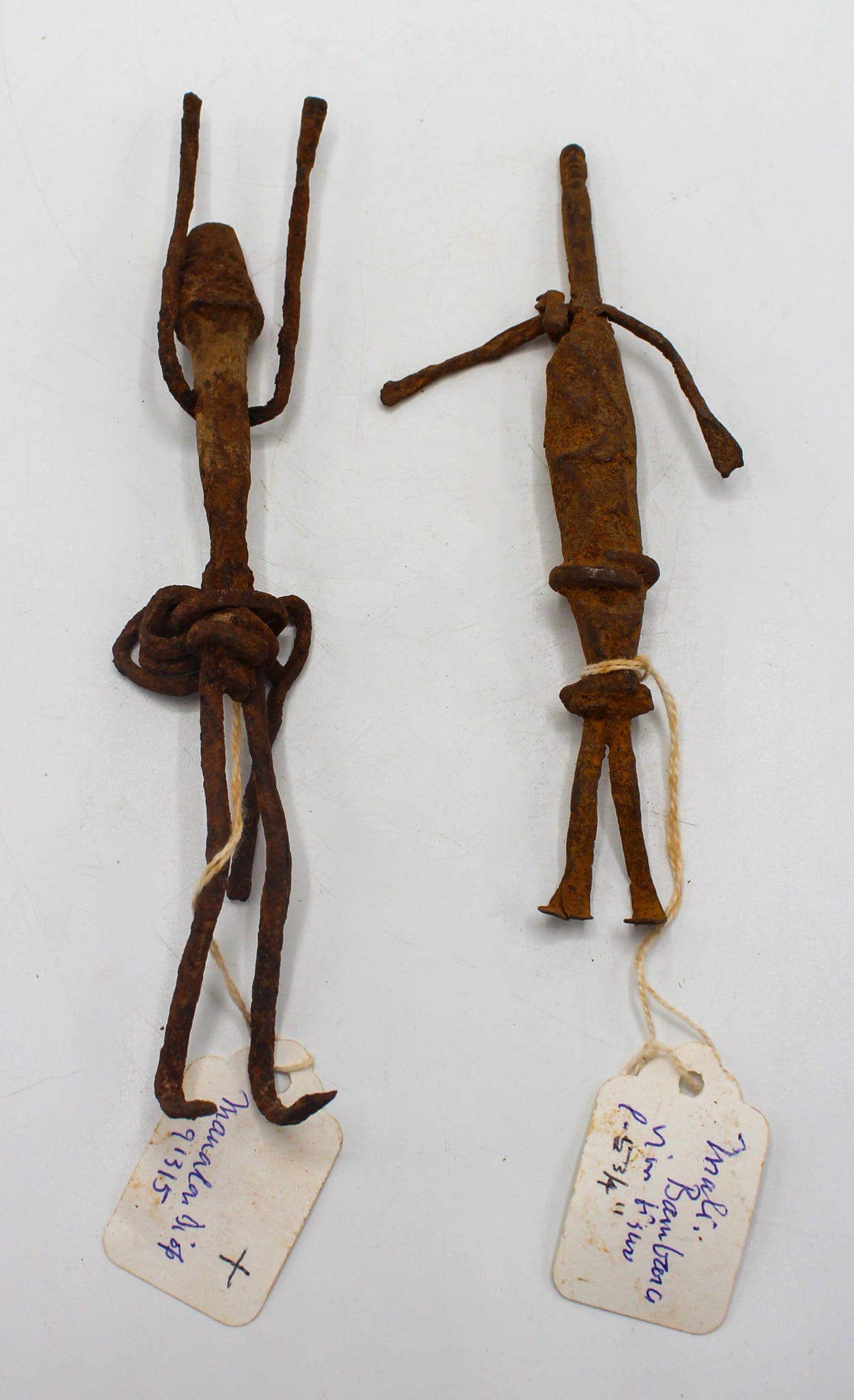 Group of (2) Wrought Iron Human Ritual Figures, Bambara peoples, Mali, West Africa (1 of 6)
