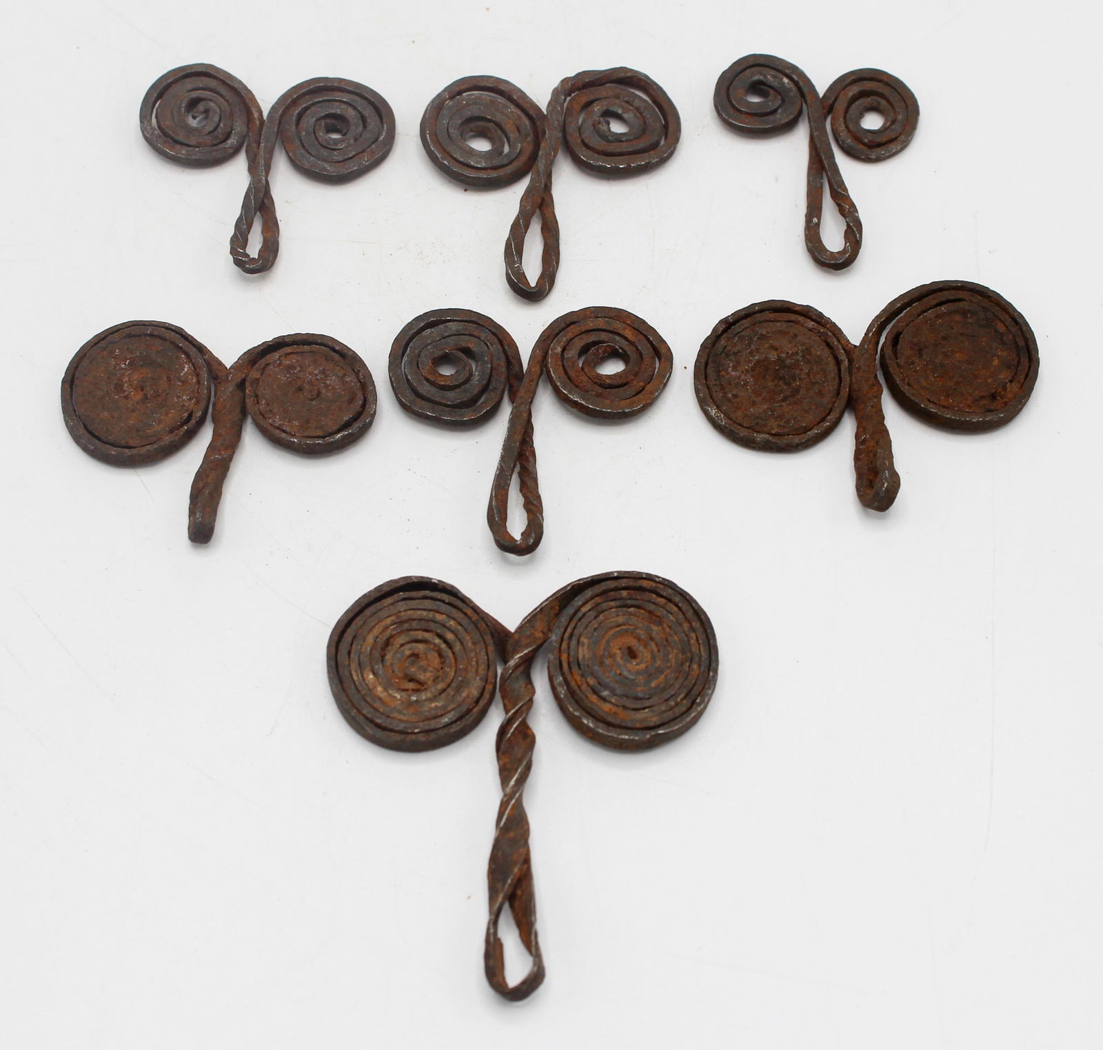 Group of (7) Forged Iron Double-Scroll Form Currency, Mafa, Matakam, Kirdi peoples, Northern (1 of 4)