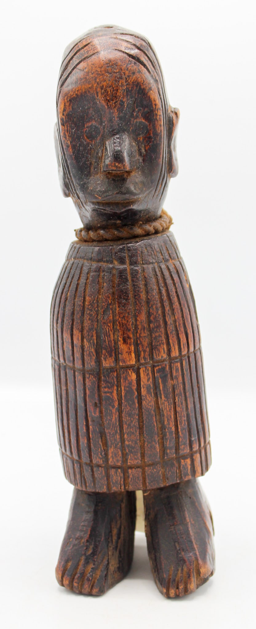 Carved Wooden Doll, Possibly Mossi People’s Style, Burkina Faso, West Africa: Carved wooden doll, possibly Mossi people’s style, Burkina Faso, West Africa, 20th century. Approximate size 10"H. PROVENANCE: From the estate of Dr. Philip Gould, New York