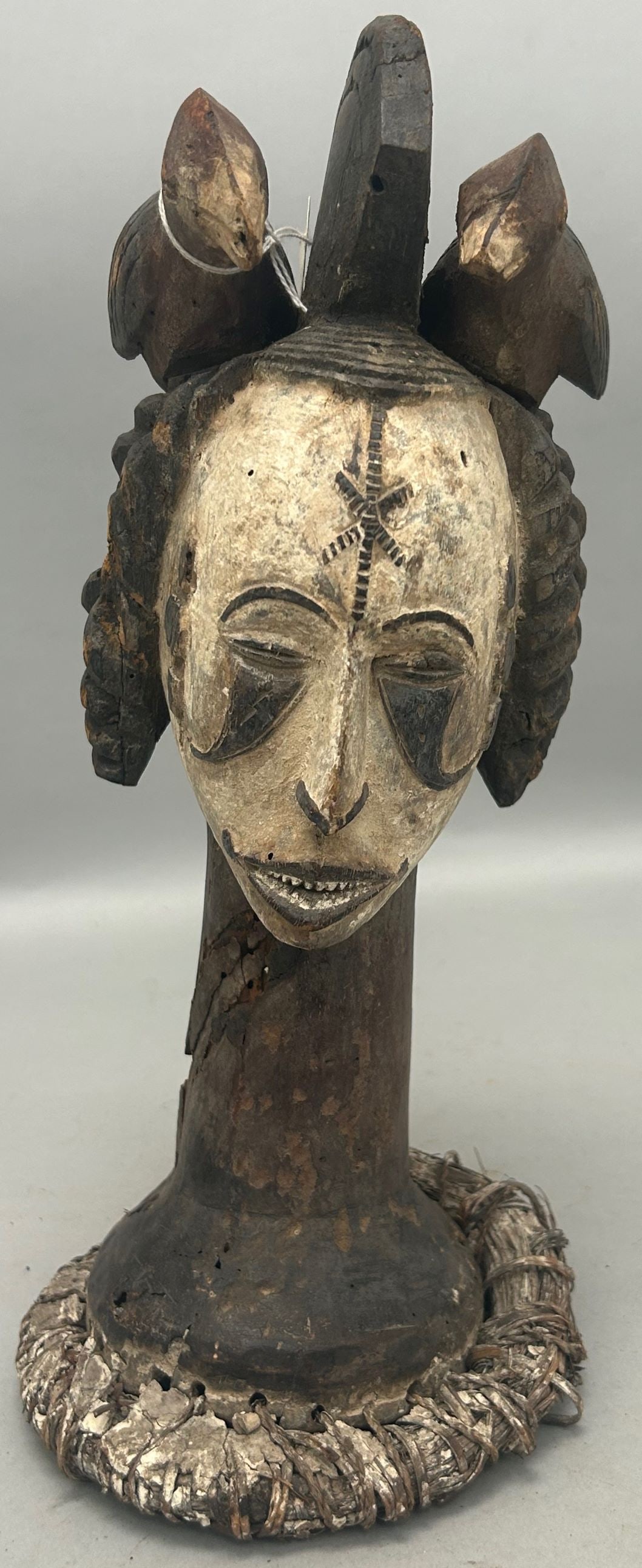 Igbo Peoples Style, Carved Wood and Raffia Headcrest, Nigeria, West Africa (1 of 6)