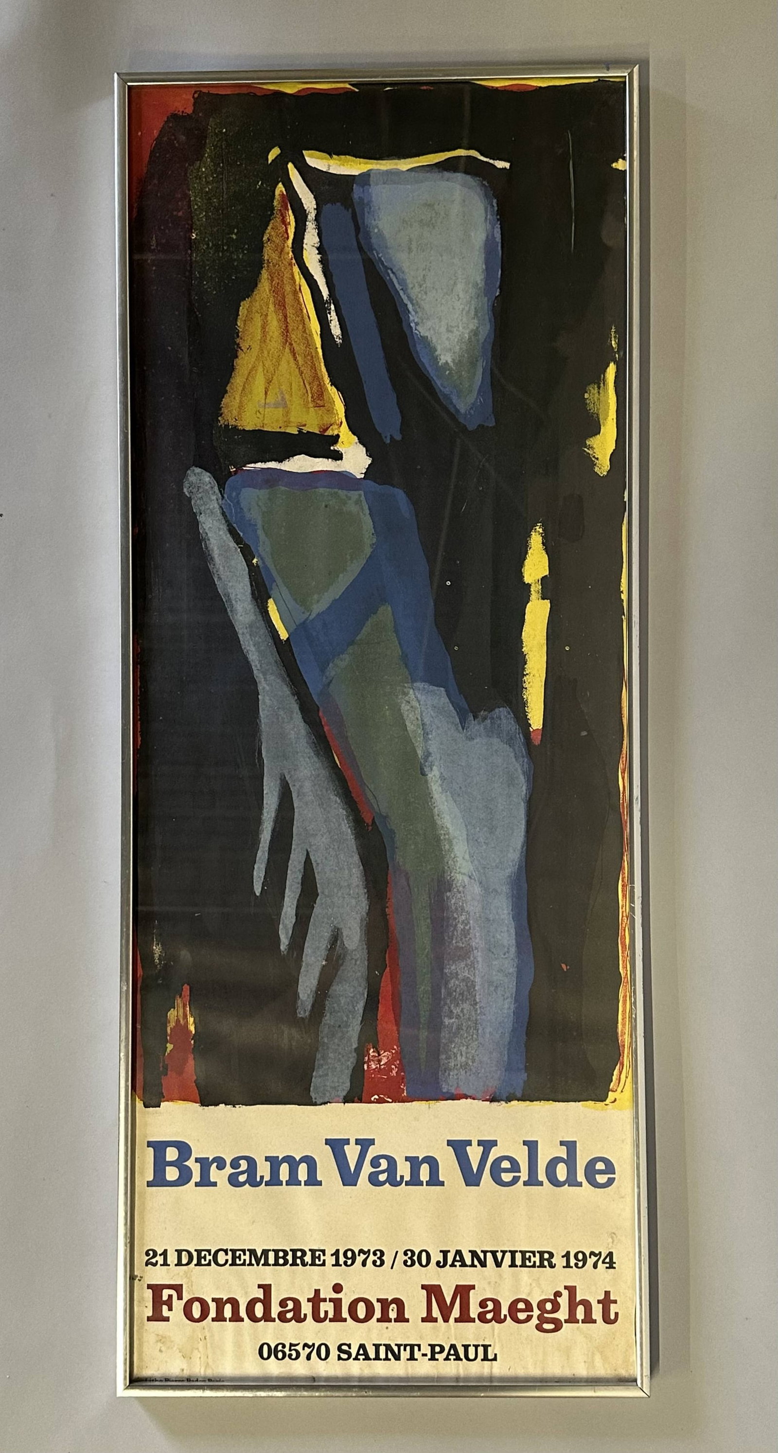 Vintage 1973 BRAM VAN VELDE Mid Century Abstract Expressionist Exhibition Poster Foundation Maeght (1 of 8)