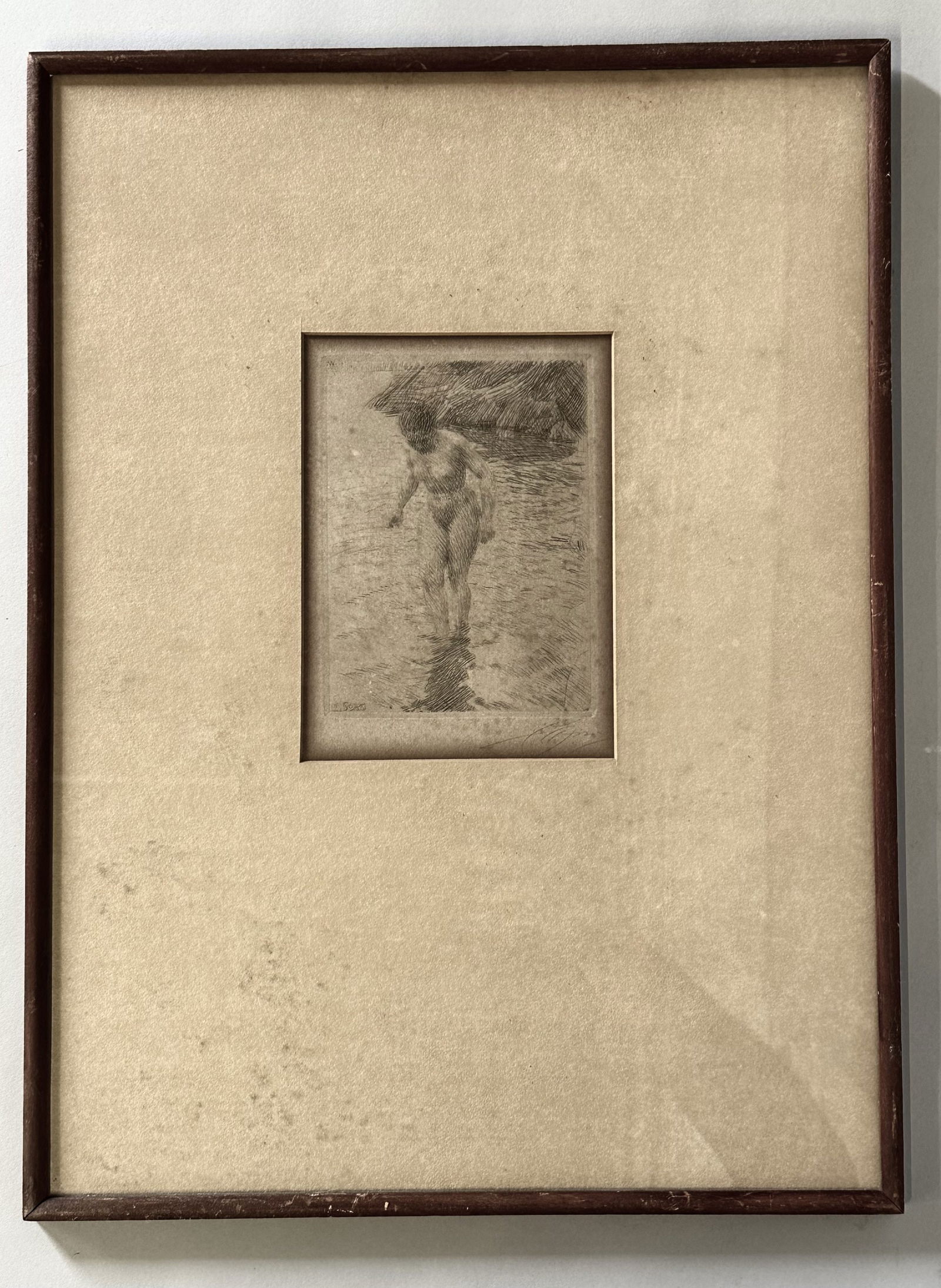 Antique ANDERS ZORN (1860-1920 Illinois / Sweden) "Dalaro" 1915 Etching Pencil Signed (1 of 9)