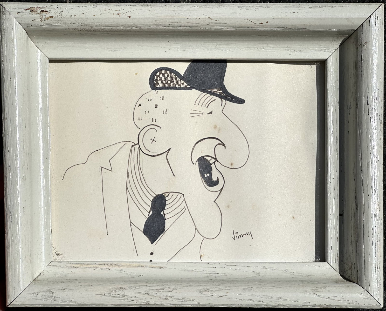 AL HIRSCHFELD Ink Drawing Portrait of Actor Jimmy Durante (1 of 6)