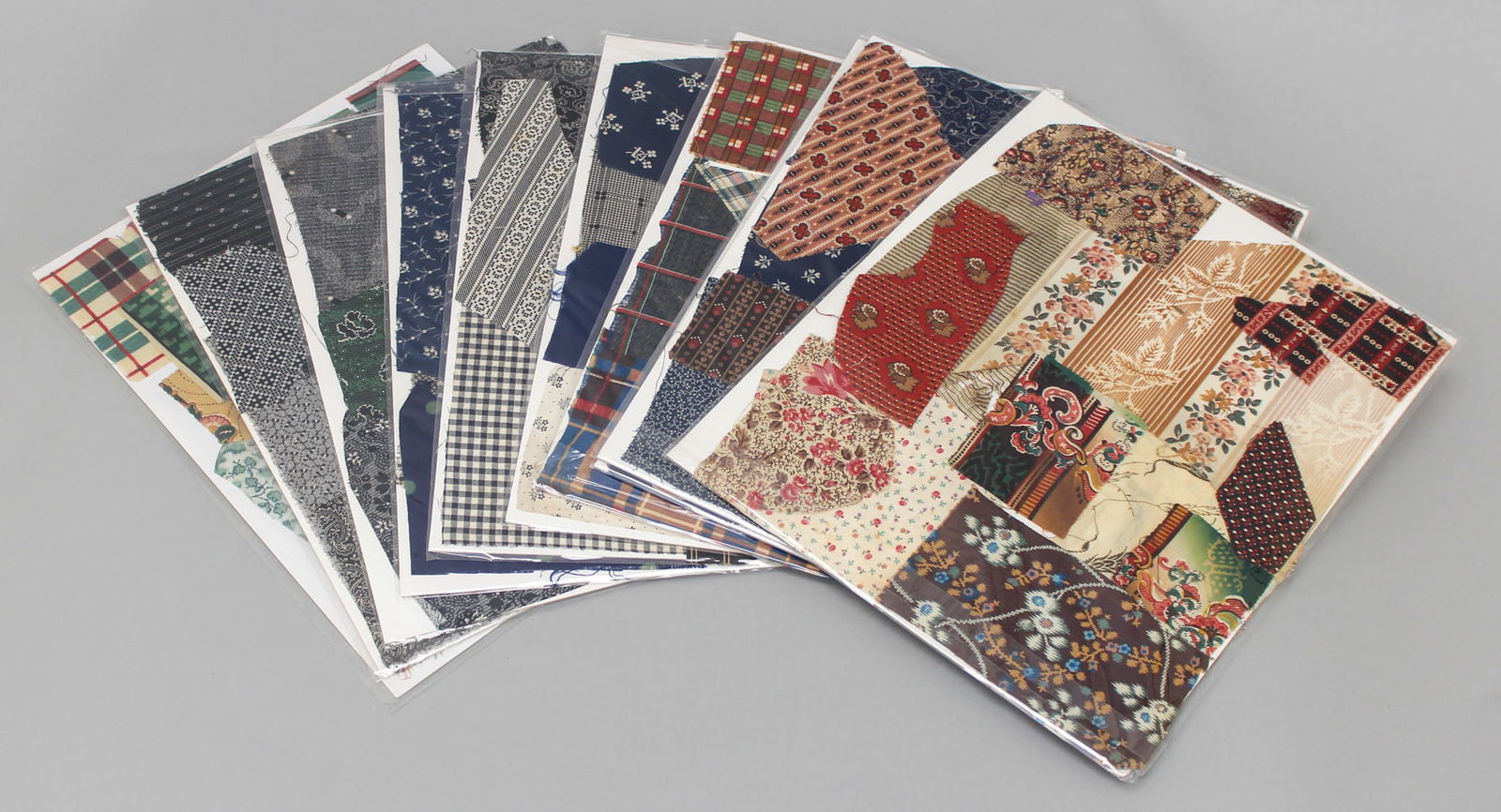 Group of (10) Vintage Assorted Textile Fragments on Boards (1 of 11)