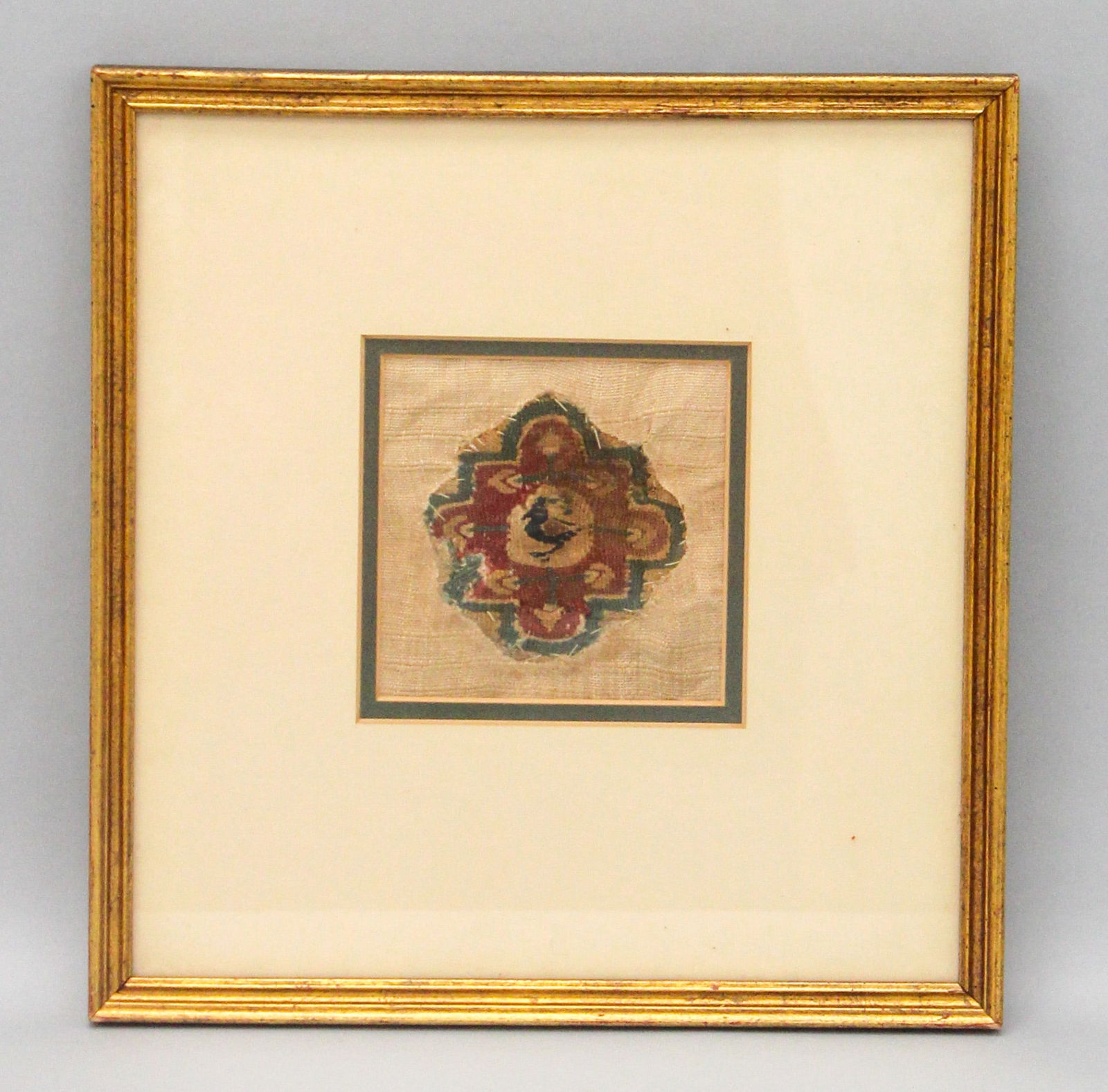 Antique Coptic Textile Fragment Framed (1 of 5)