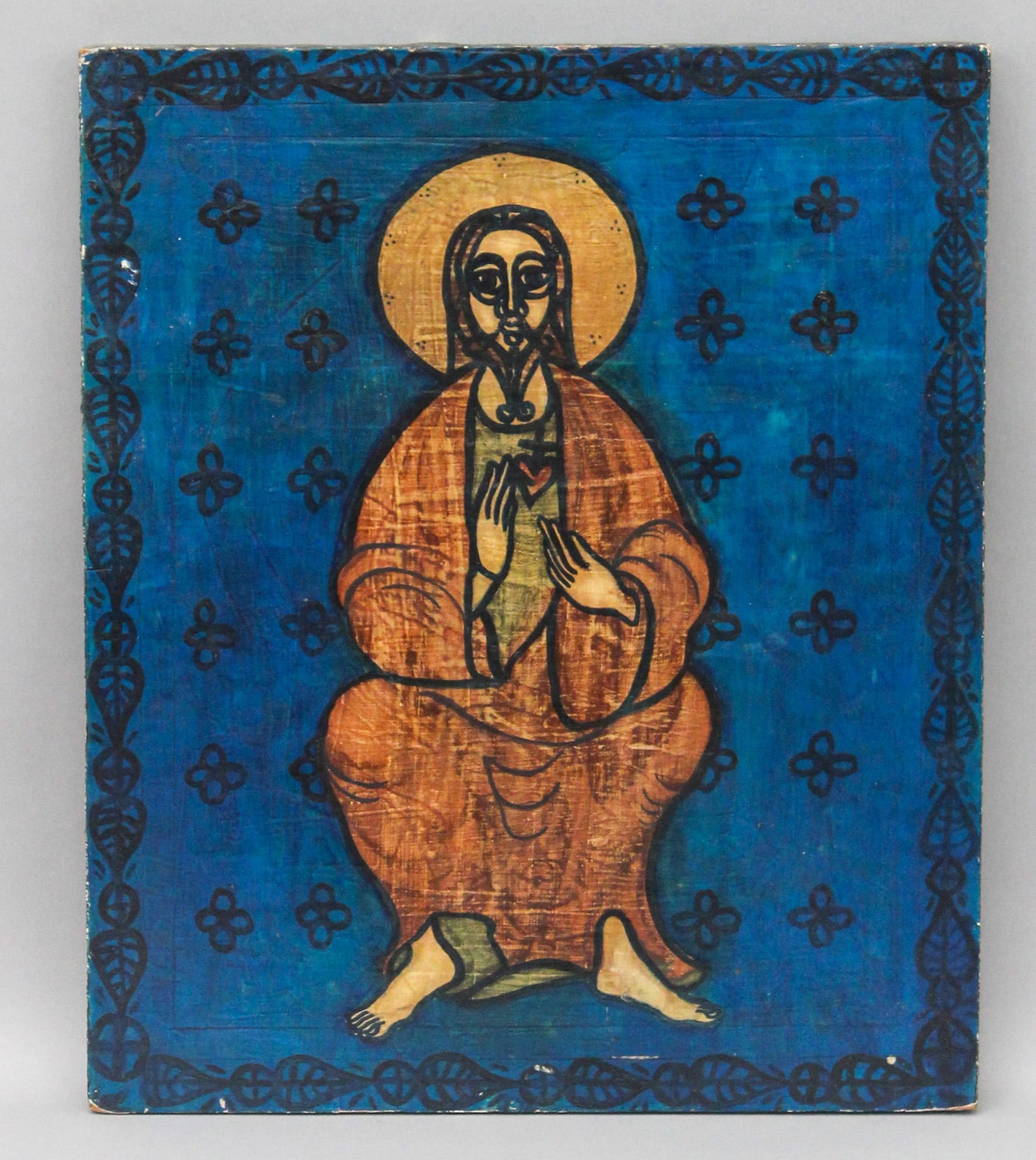 Religious Icon of Jesus from the Atelier de  Arte de Santa Teresa, Oil on Board (1 of 6)