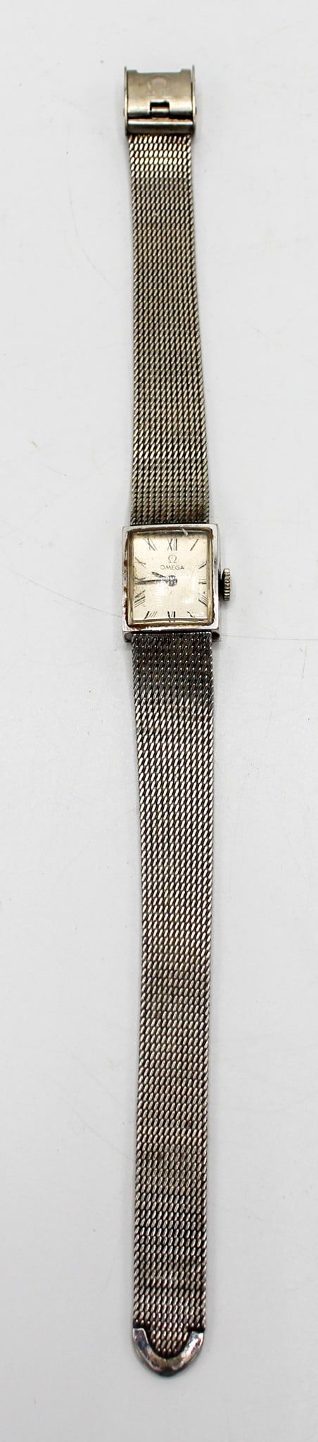 Vintage Lady's Omega 14K Gold Filled Watch with 10k White Gold Filled Mesh Band (1 of 7)