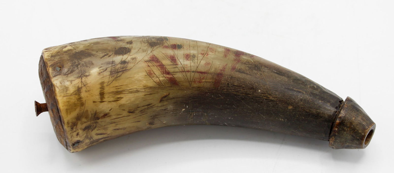 Vintage French and Indian War Black Powder Horn (1 of 6)