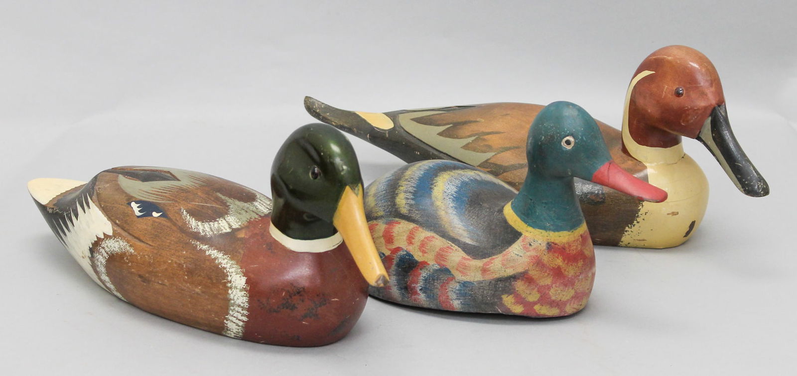 Group of (3) Decorative Handpainted Wooden Duck Decoys (1 of 13)