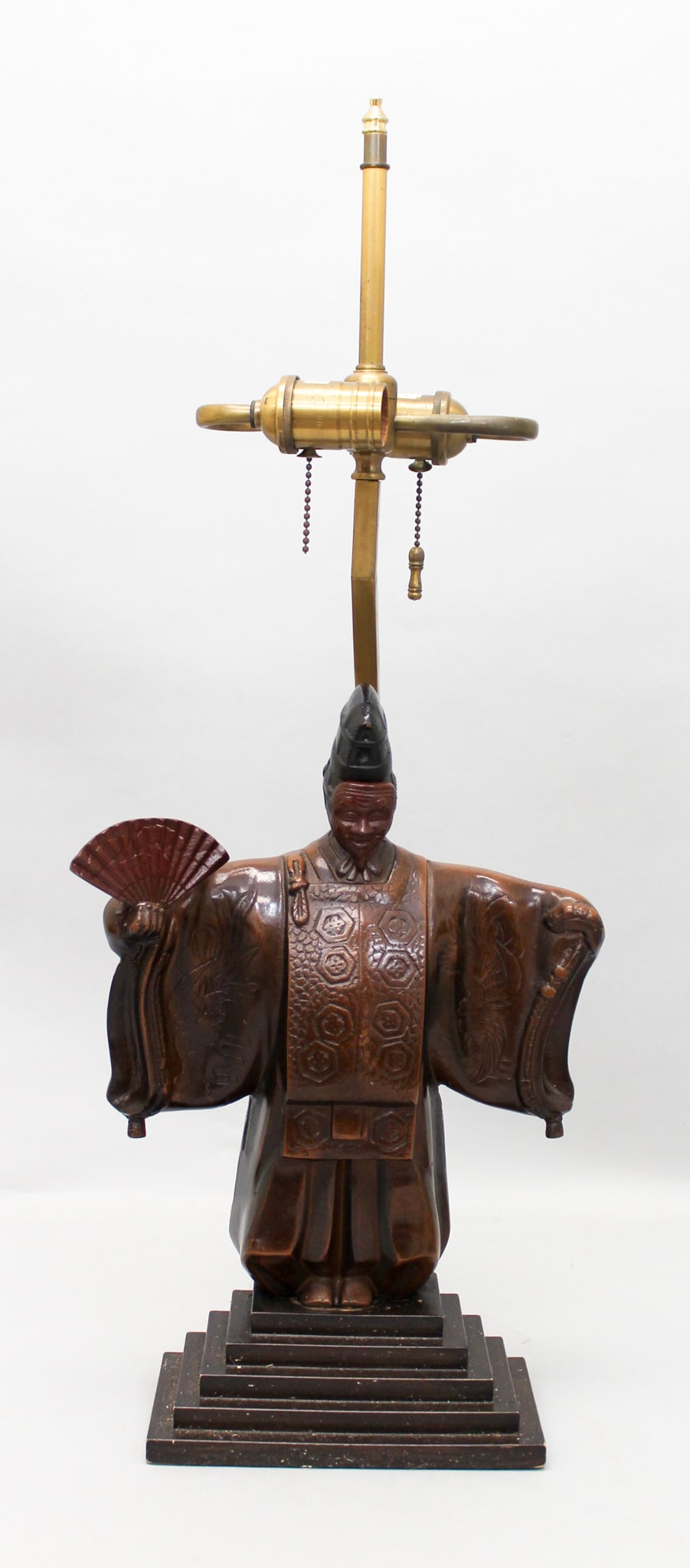 Bronze Meiji Period Figure of a Noh Actor Table Lamp (1 of 9)