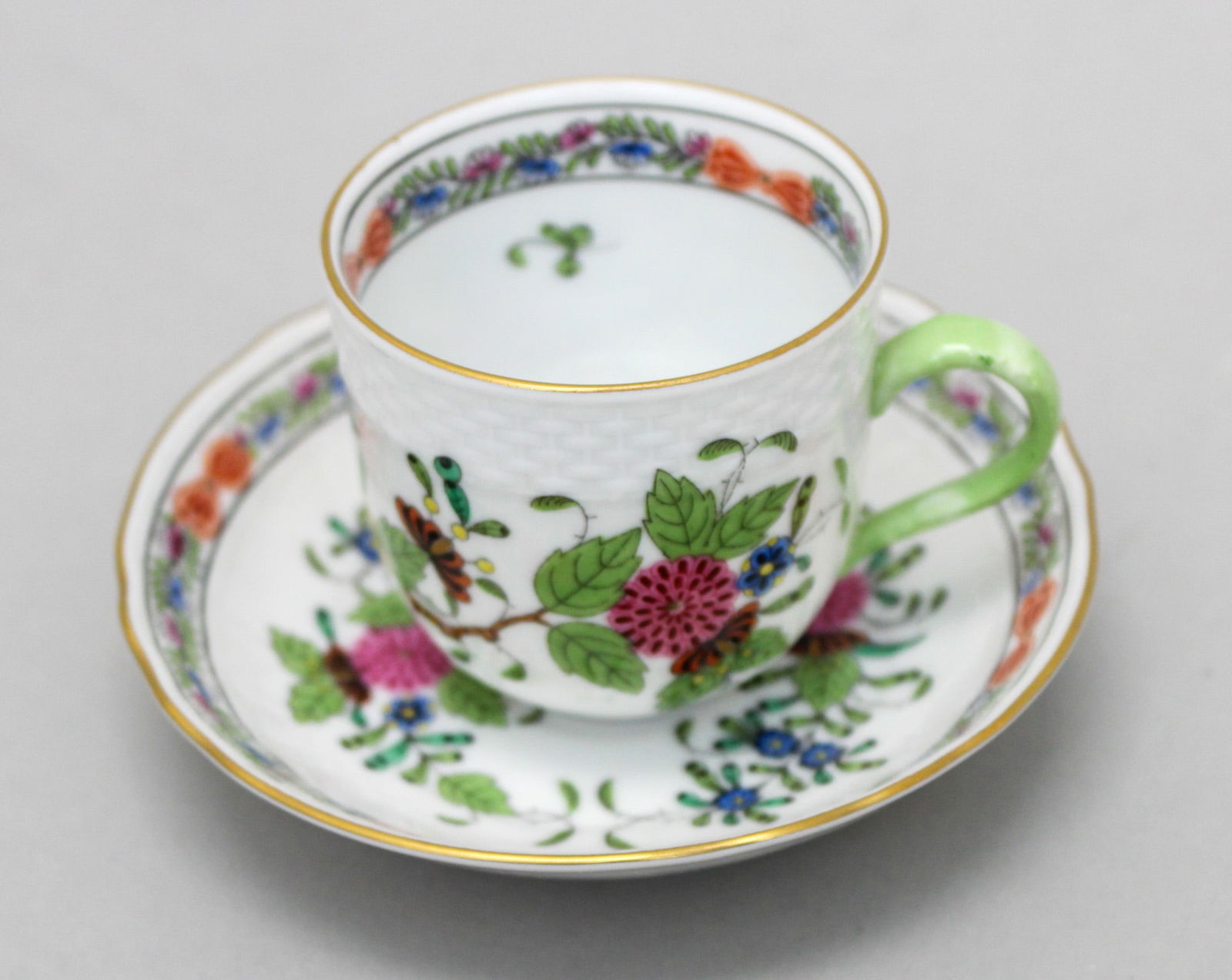 Vintage Herend Porcelain Indian Basket Tea Cup with Saucer (1 of 6)