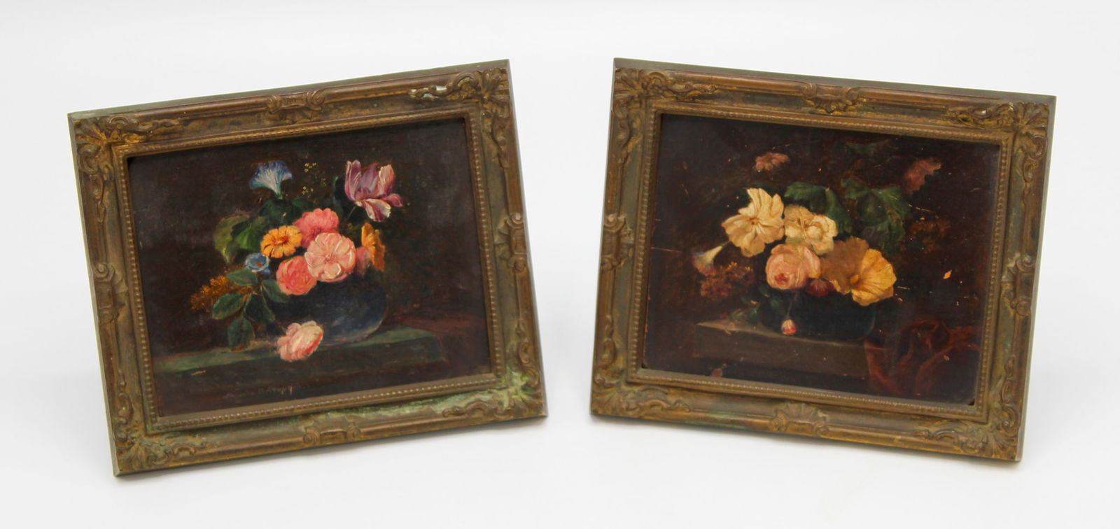 Pair of Miniature Victorian Floral Still Life Paintings (1 of 7)