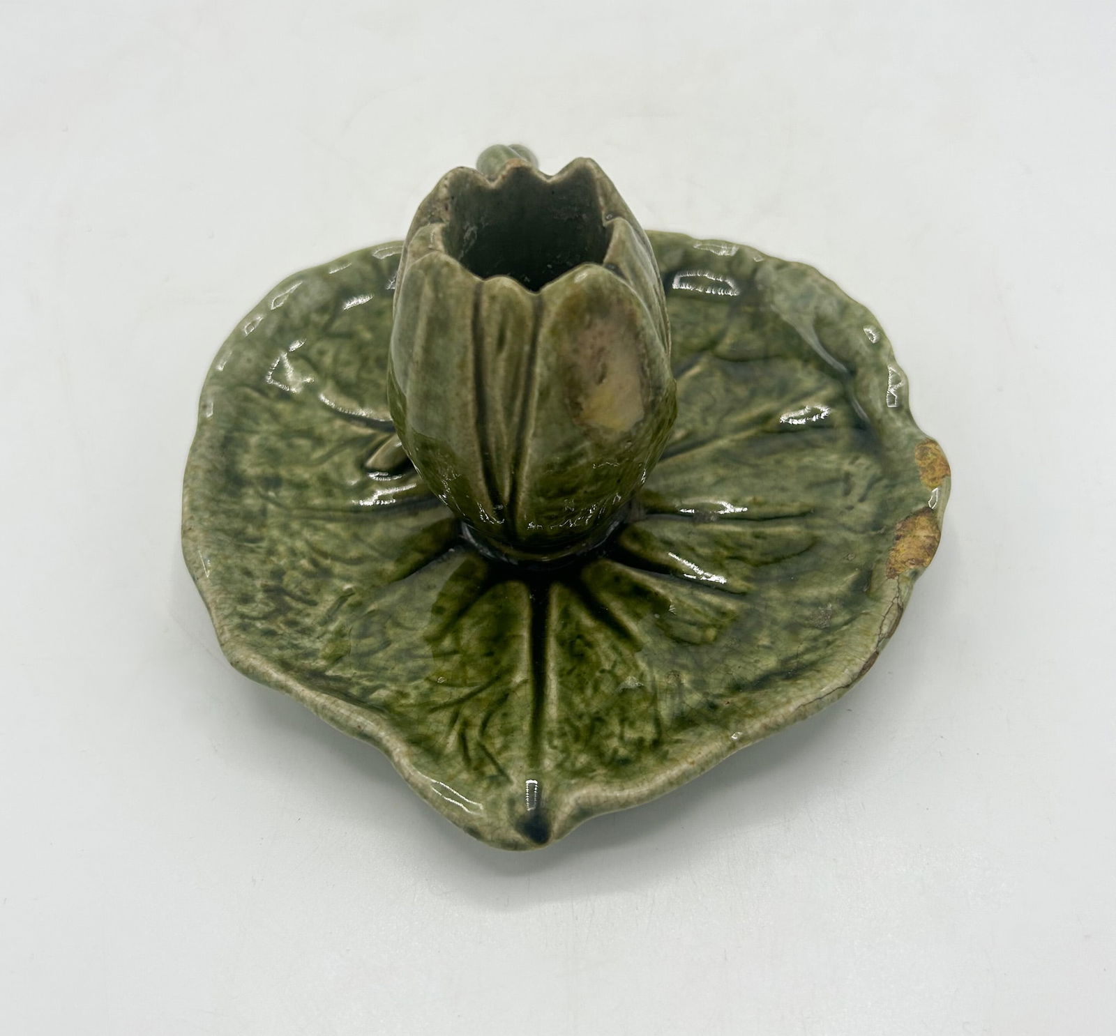 Vintage Cabbage Leaf Candle Holder, Stamped (1 of 6)