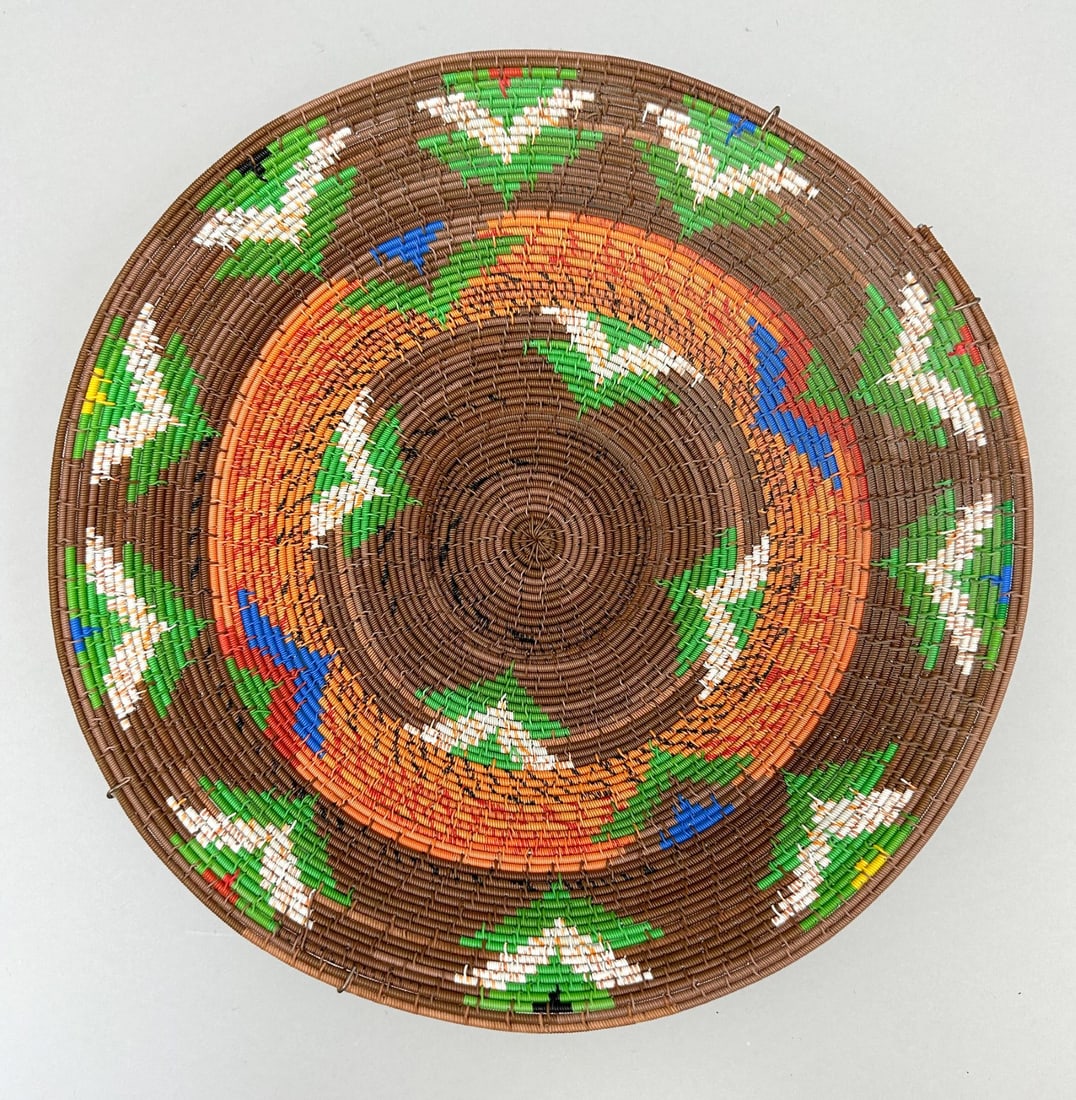 African Zulu Woven Copper Wire Basket (1 of 6)