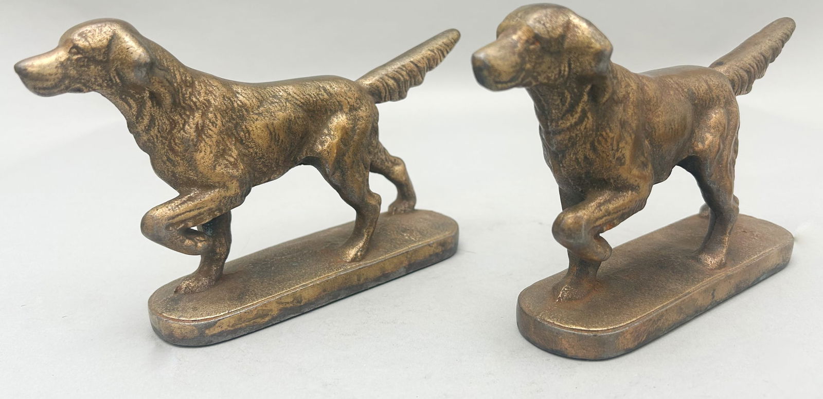 A Group of (2) Vintage Brass Dog Bookends English Setter , Unsigned (1 of 13)