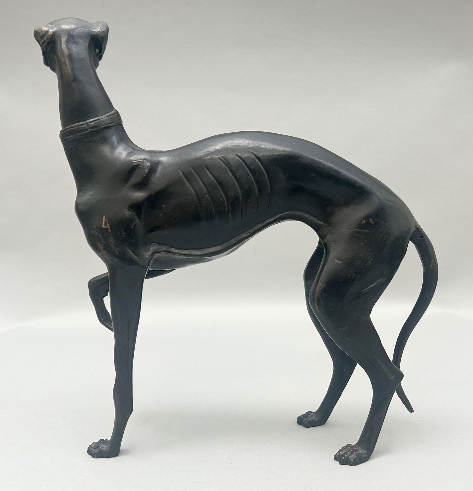 Vintage Bronze Brass or Copper Whippet Dog Sculpture, Unsigned (1 of 9)