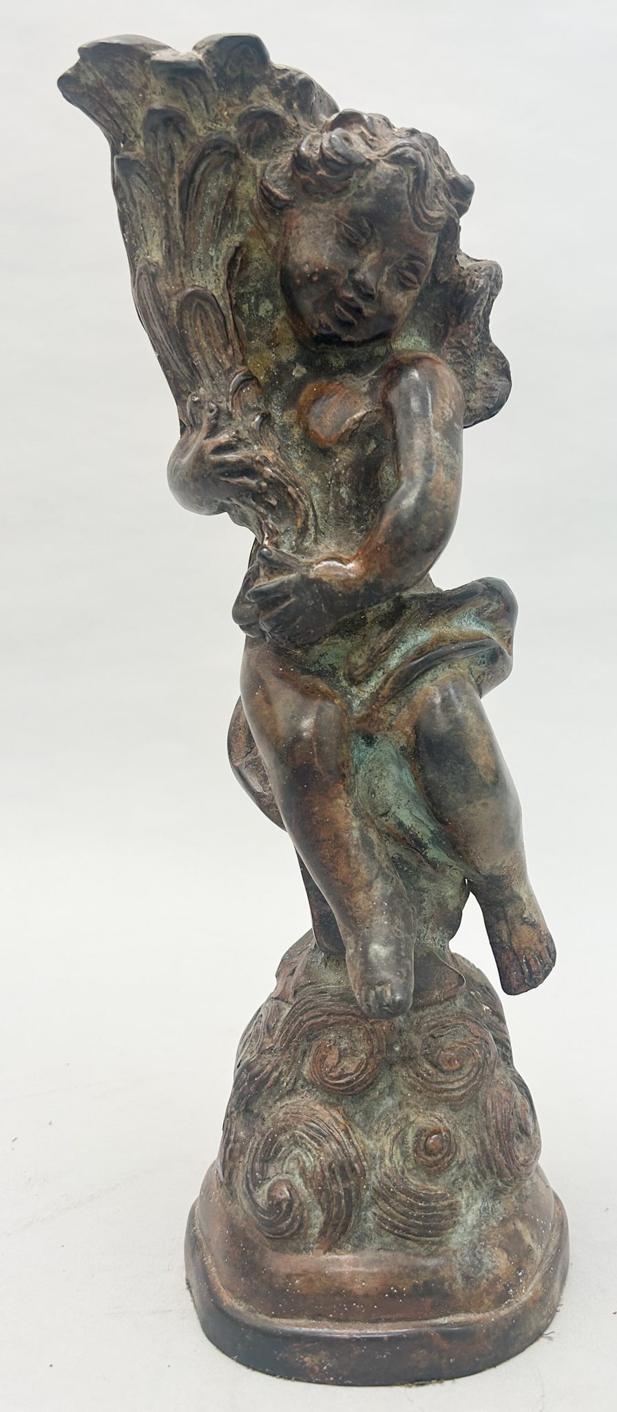 Vintage Bronze Cherup Angel Sculpture, Unsigned (1 of 12)