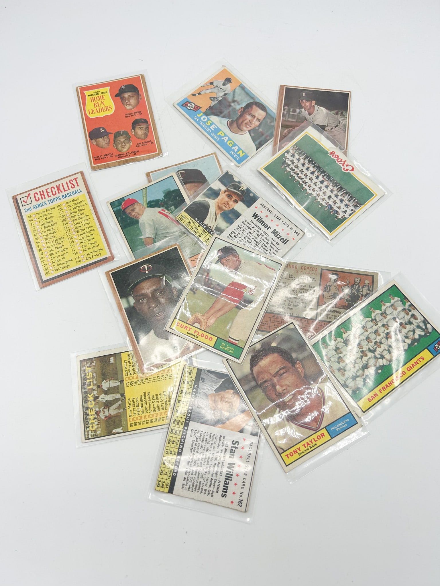 Vintage Baseball Cards Lot: Vintage baseball cards, 1961 Home Run Leaders, checklist cards, Stan Williams, Joe Kopke and more
