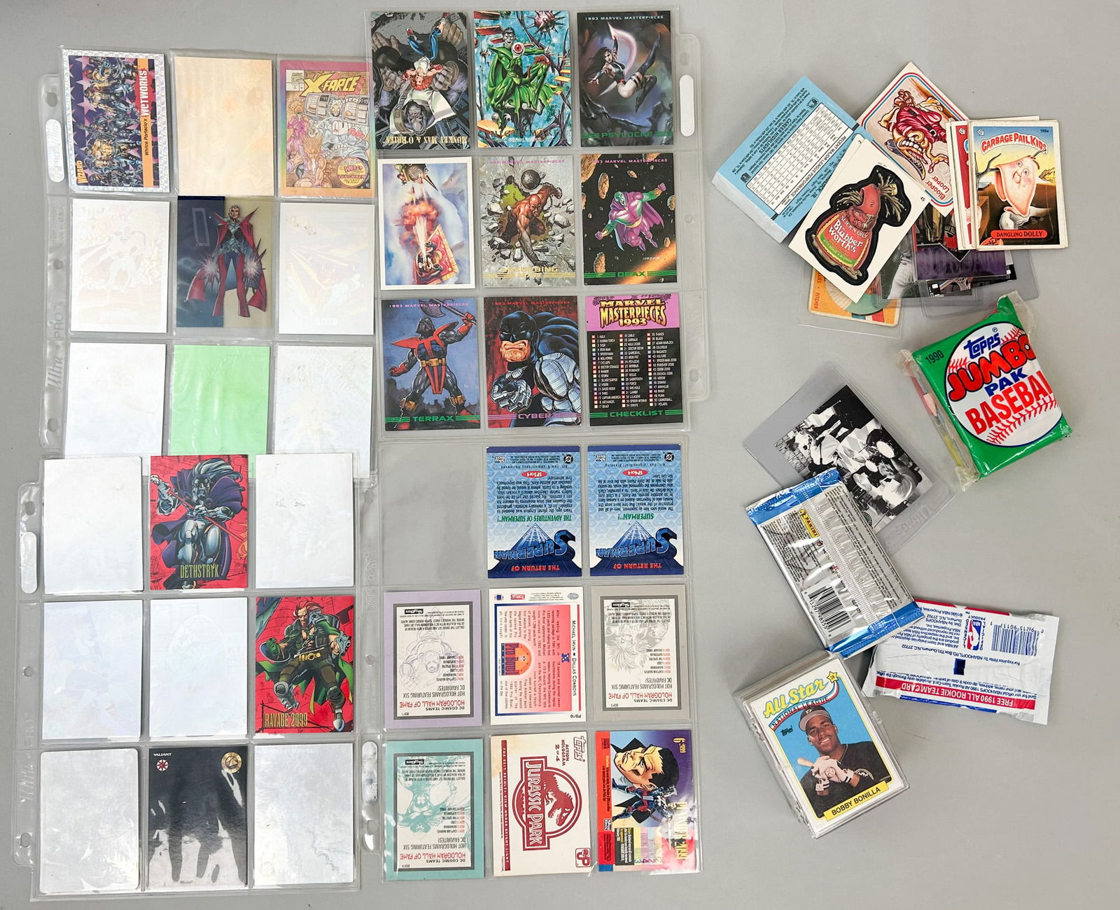 Vintage Basketball, Baseball, Jurassic Park Cards, Garbage Pail Cards (1 of 5)