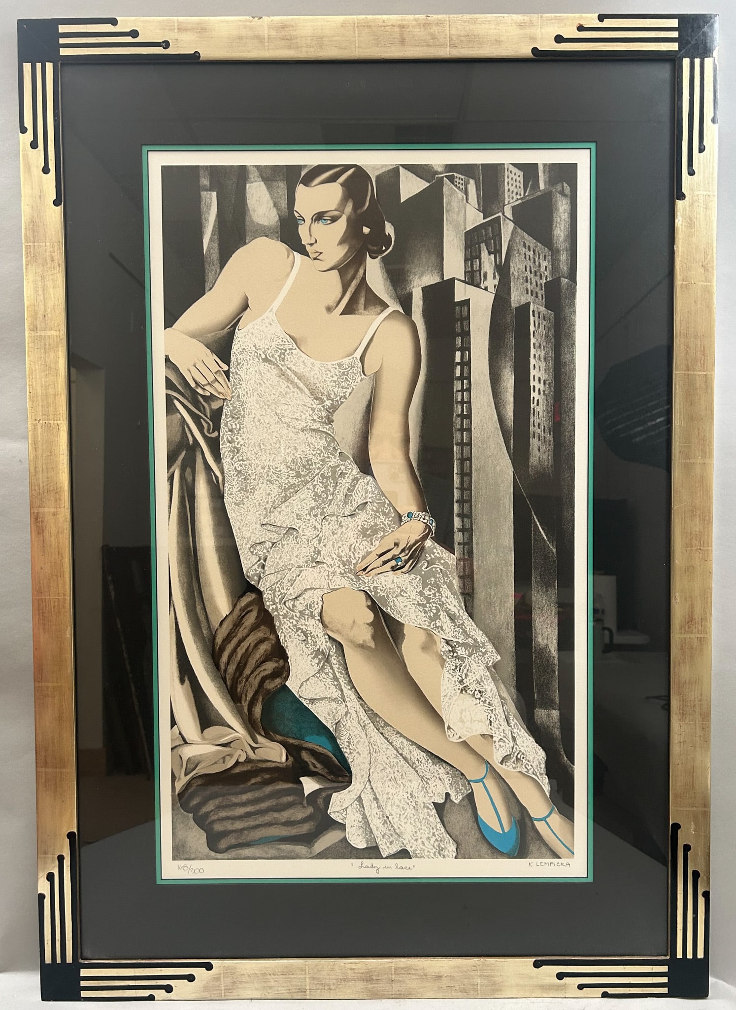 ''Lady in Lace'' Lithograph on Paper After Tamara de Lempicka (1 of 6)