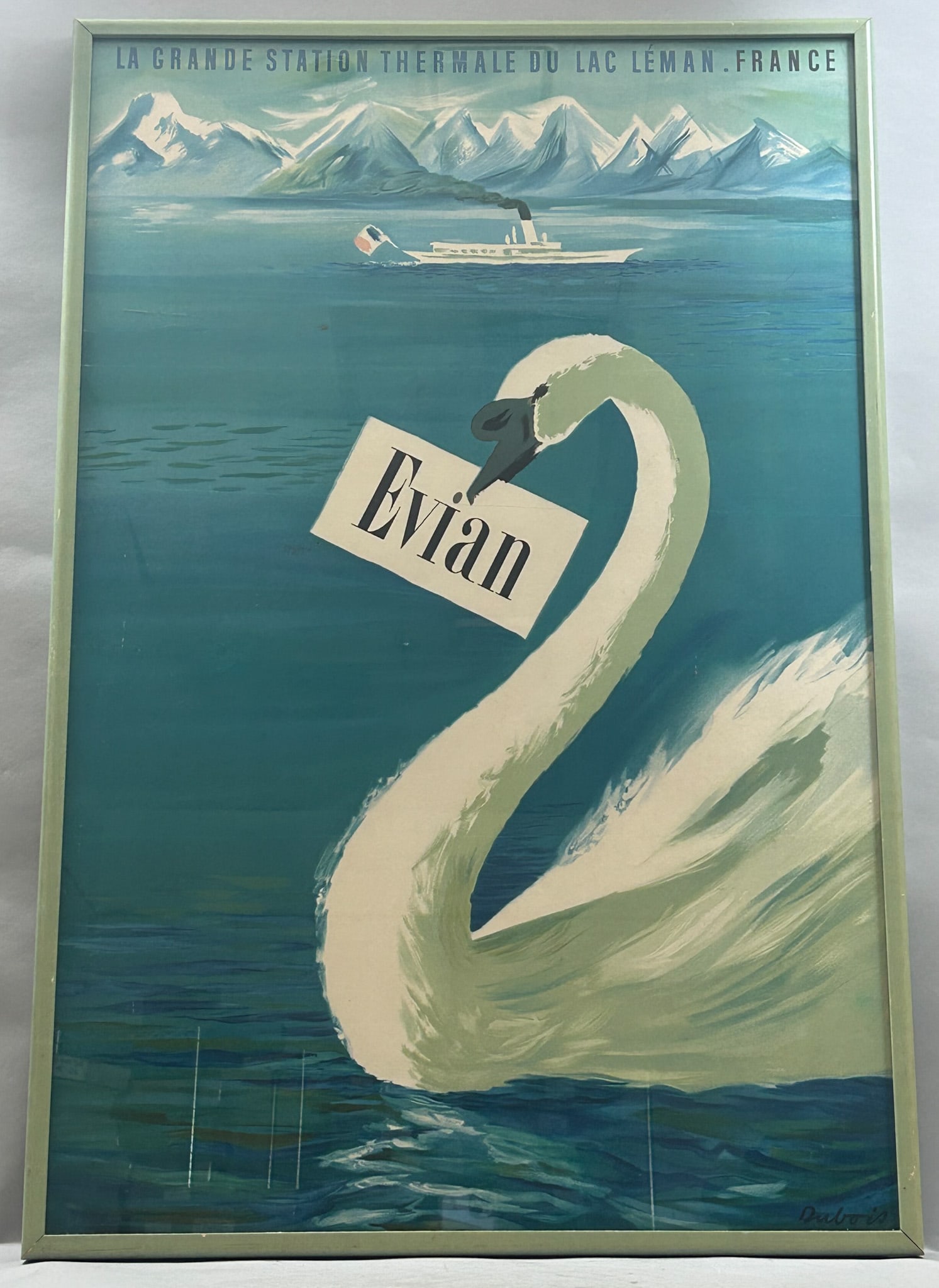 Vintage Evian Poster, La Station Thermale du Lac Leman by Dubois (1 of 6)