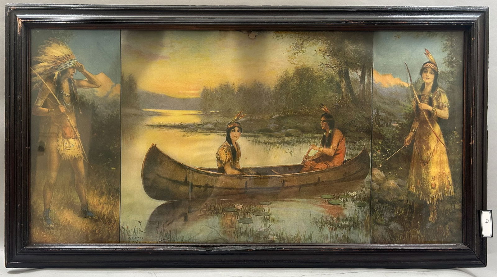 John Knowles Hare Triptych Print, ''The Indian Romance " 1911 (1 of 8)