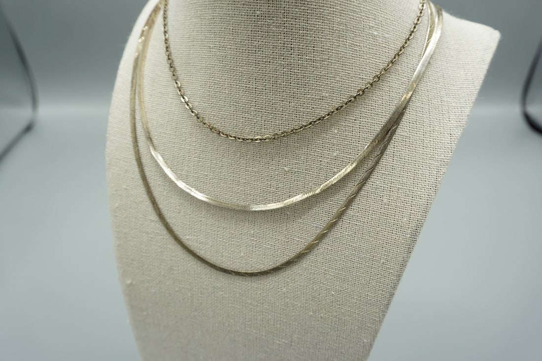 Lot of 3 - Sterling Silver Chain Necklaces (1 of 3)