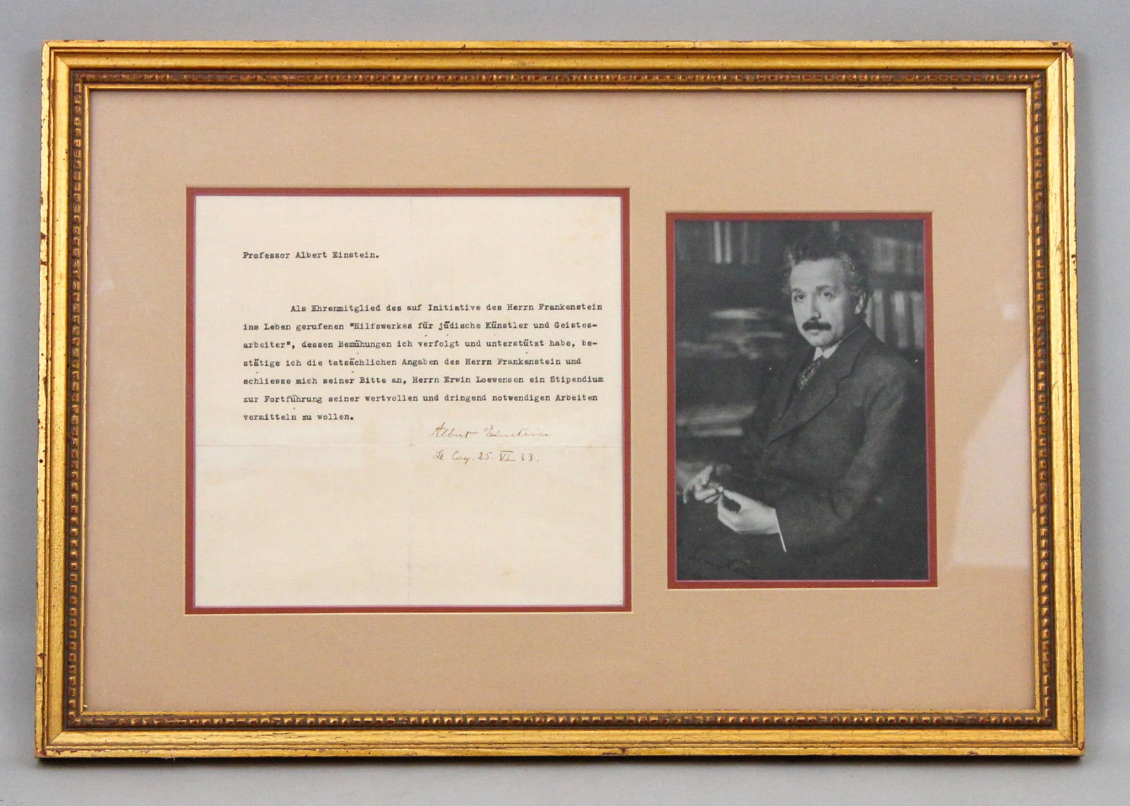 Albert Einstein Signed Letter Dated June 25, 1933 with COA (1 of 7)