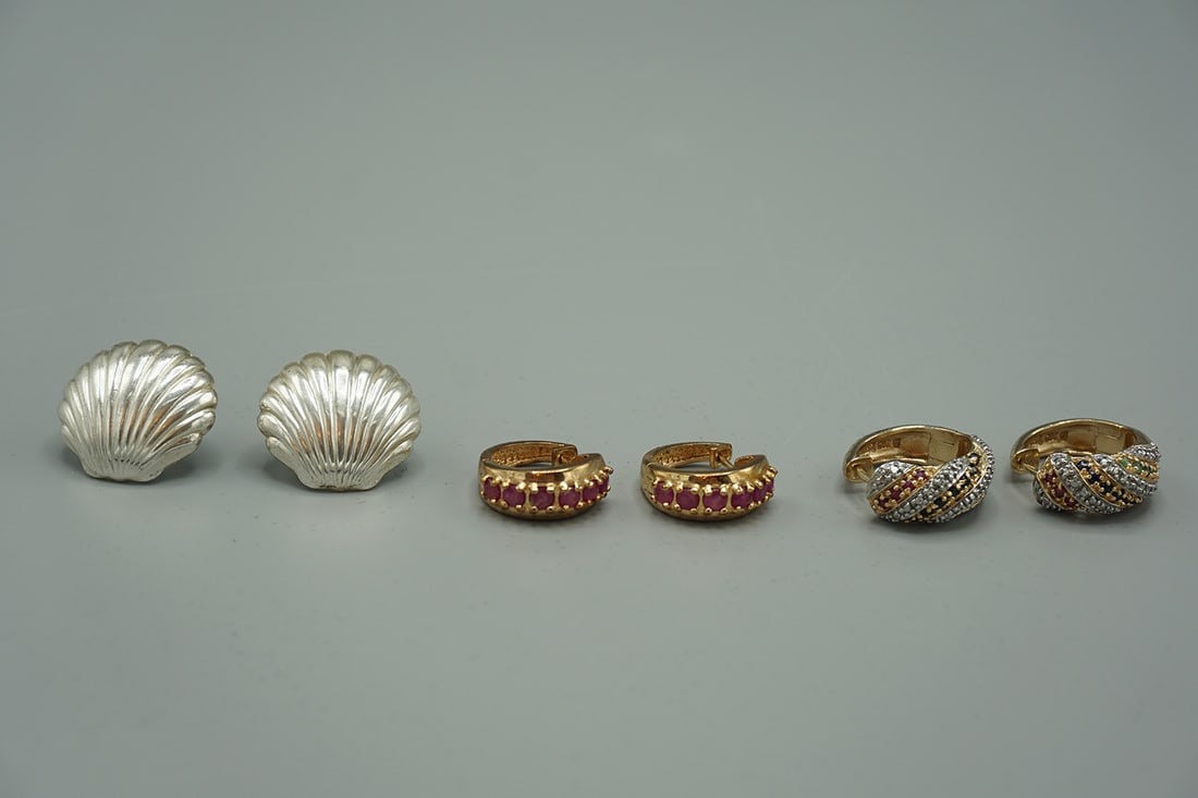 Lot of 3- Sterling Silver Earrings (1 of 3)