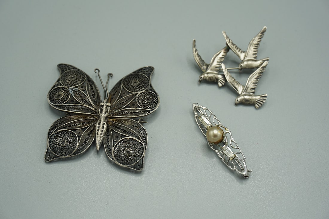 Lot of 3 - Sterling Silver Brooches (1 of 3)