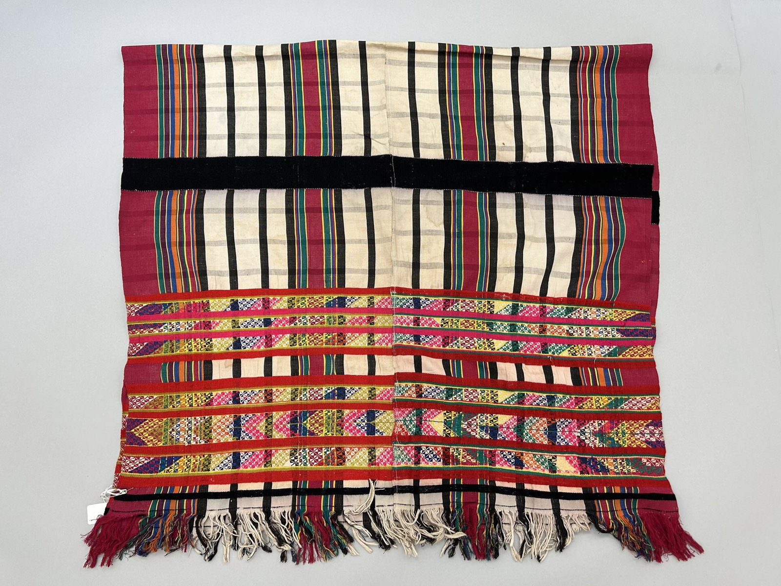 Burma, Myanmar, Woven Cotton Textile: Burma, Myanmar, Woven Cotton Textile, 66"l X 36"w Provenance: From the estate of Dr. Philip Gould , New York