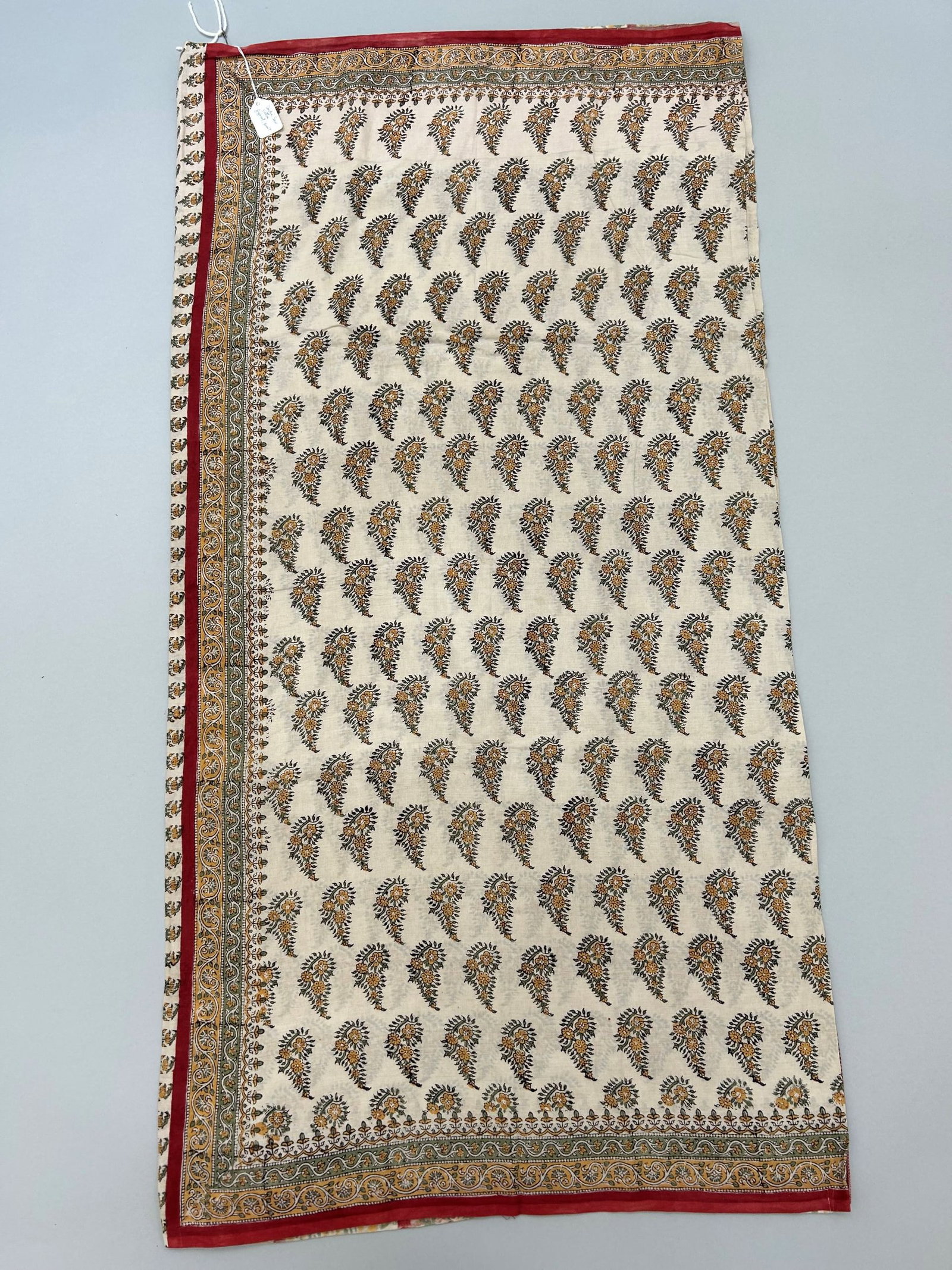 India, Cotton Sari: India, Cotton Sari, 190"l X 44"w Provenance: From the estate of Dr. Philip Gould , New York