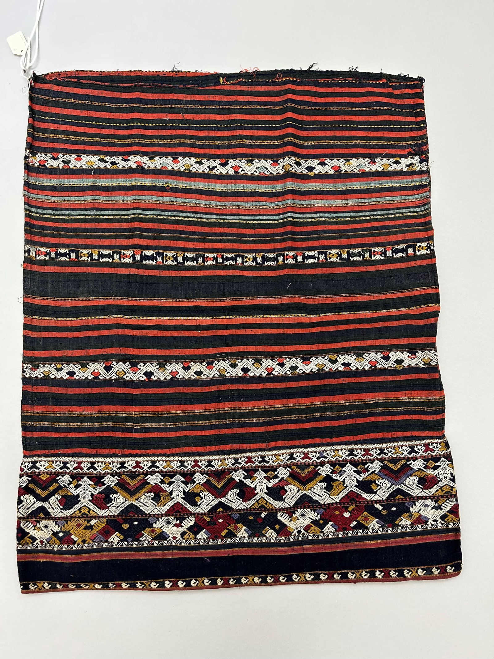 N. Laos Embroidery Cotton Silk Brocade Skirt: N. Laos Embroidery Cotton Silk Brocade Skirt, 31"l X 25"w Provenance: From the estate of Dr. Philip Gould , New York