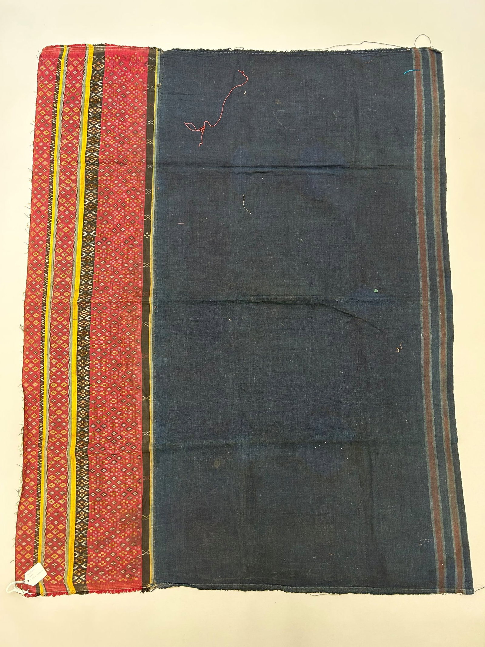Myanmar, Chin, Handwoven Cotton Sarong: Myanmar, Chin, Handwoven Cotton Sarong, 35"l X 46"w Provenance: From the estate of Dr. Philip Gould , New York