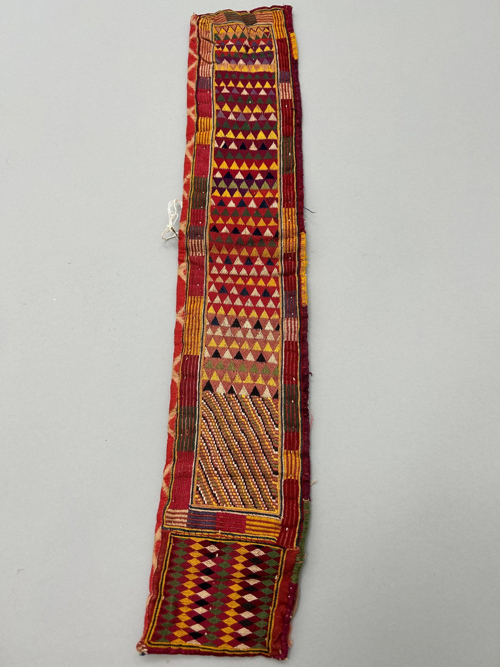 India, Banjara, Embroidery Cotton Textile: India, Banjara, Embroidery Cotton Textile, 29"l X 5.5"w Provenance: From the estate of Dr. Philip Gould , New York