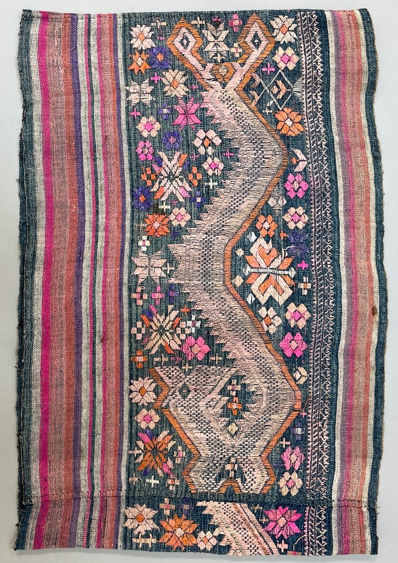 Laos, Vintage Cotton and Silk Embroidery Textile (1 of 5)