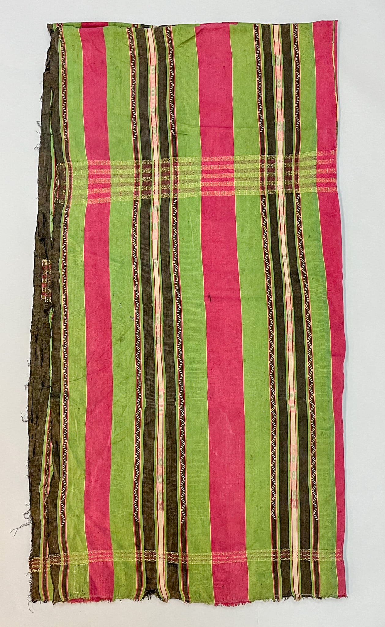 Shan People, Myanmar (Burma), Vintage Woven Silk Textile (1 of 6)
