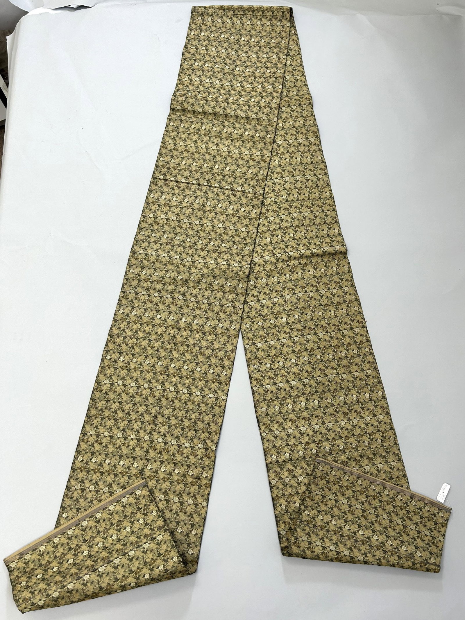 Japanese Silk Obi: Japanese Silk Obi, 148"l x 12.5'w Provenance: From the estate of Dr. Philip Gould , New York