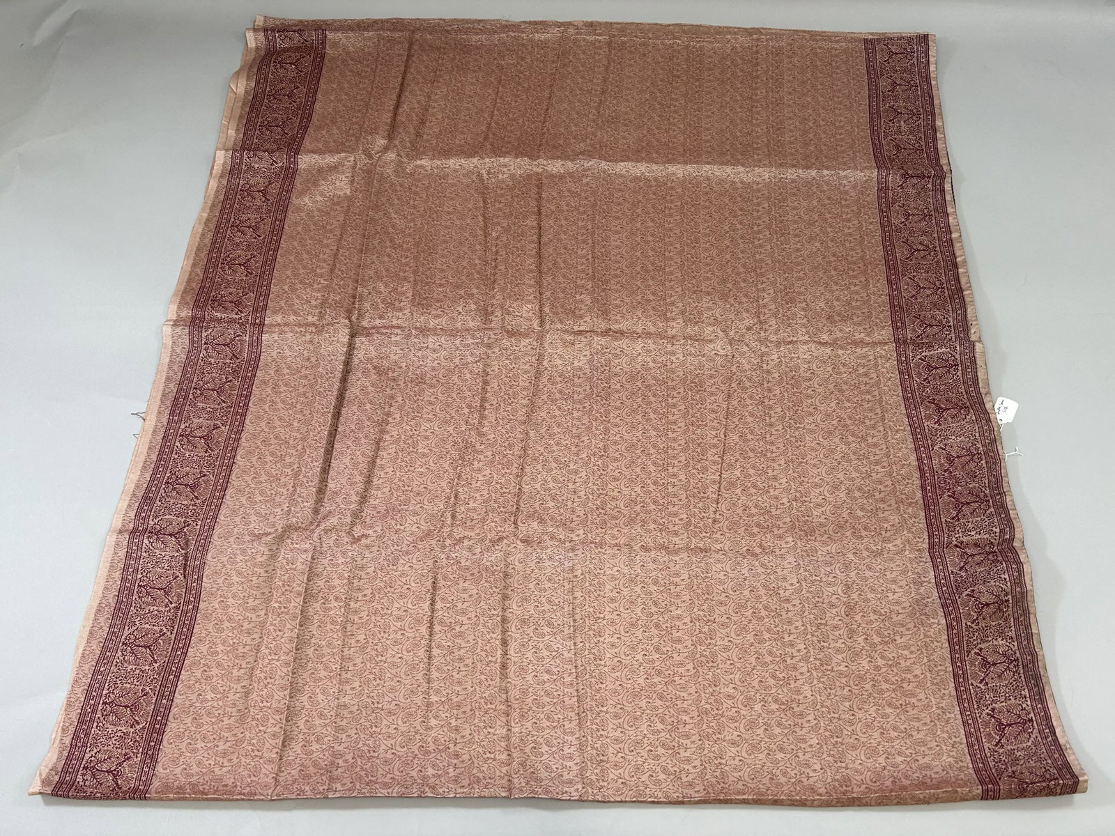 India Silk Sari: India Silk Sari, 200"l x 50"w Provenance: From the estate of Dr. Philip Gould , New York