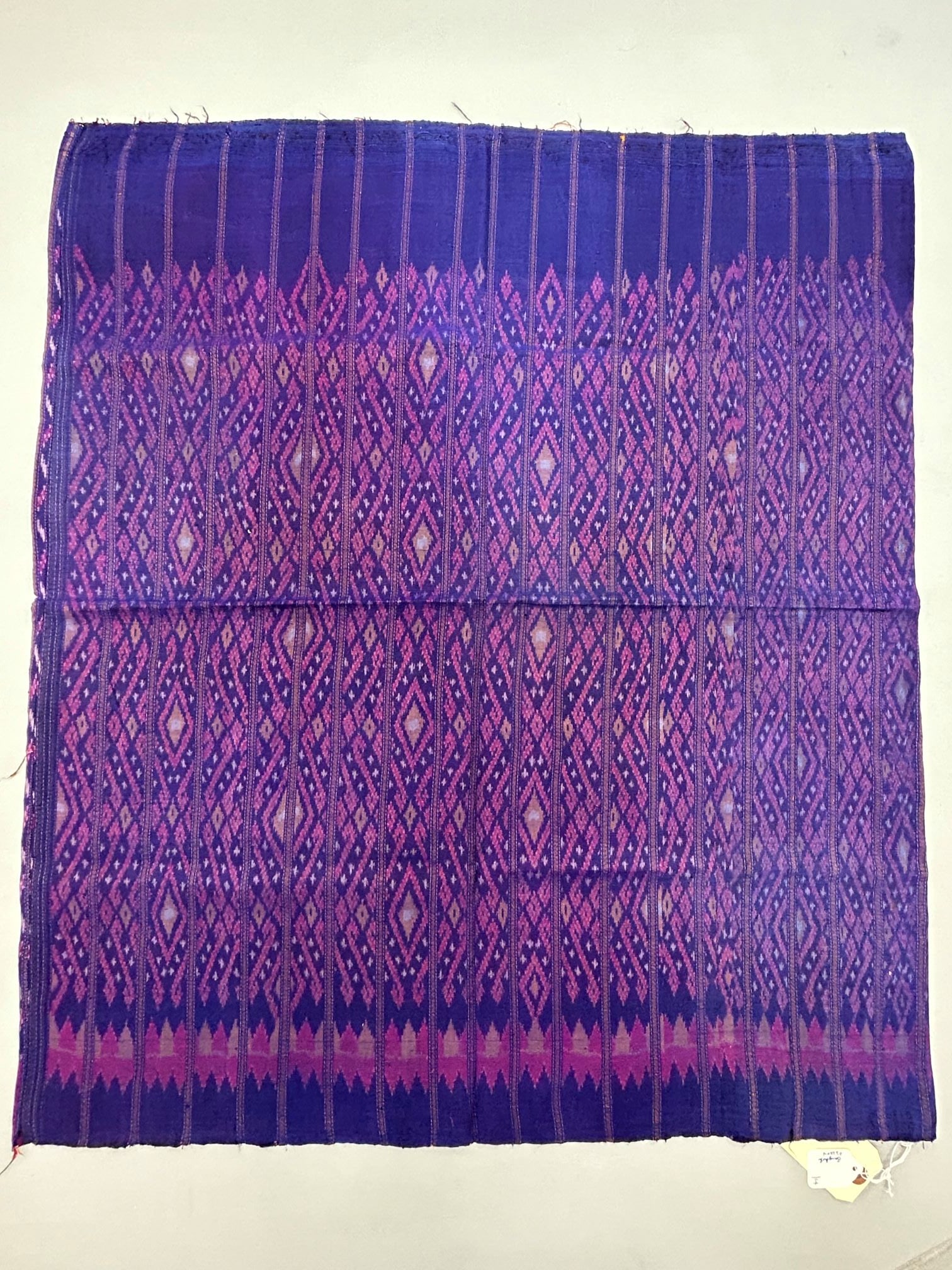 Cambodia, Silk Sarong: Cambodia, silk sarong, 36"l x 32"w Provenance: From the estate of Dr. Philip Gould , New York