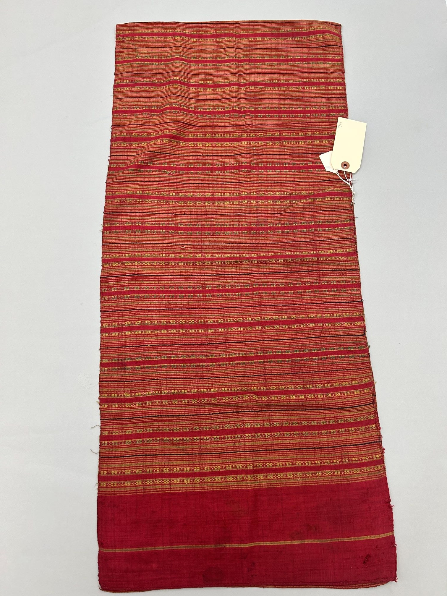 Thailand, Woven Silk or Cotton Textile: Thailand, woven silk or cotton textile, 40"l x 18"w Provenance: From the estate of Dr. Philip Gould , New York