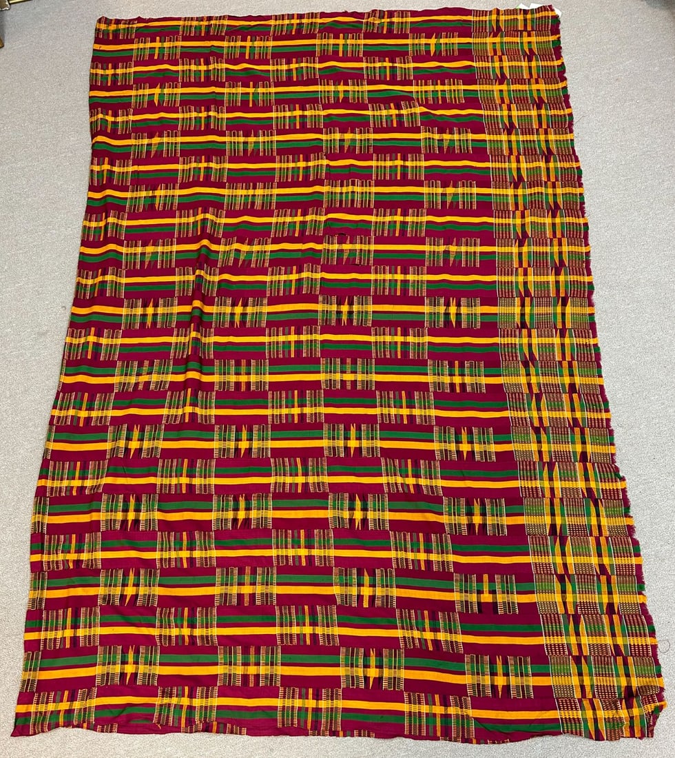 Ashanti Kente Cloth, Ghana: Strip woven Kente cloth, Ashanti peoples, Ghana, West Africa, 124" x 89" PROVENANCE:From the estate of Professor Philip Gould, New York