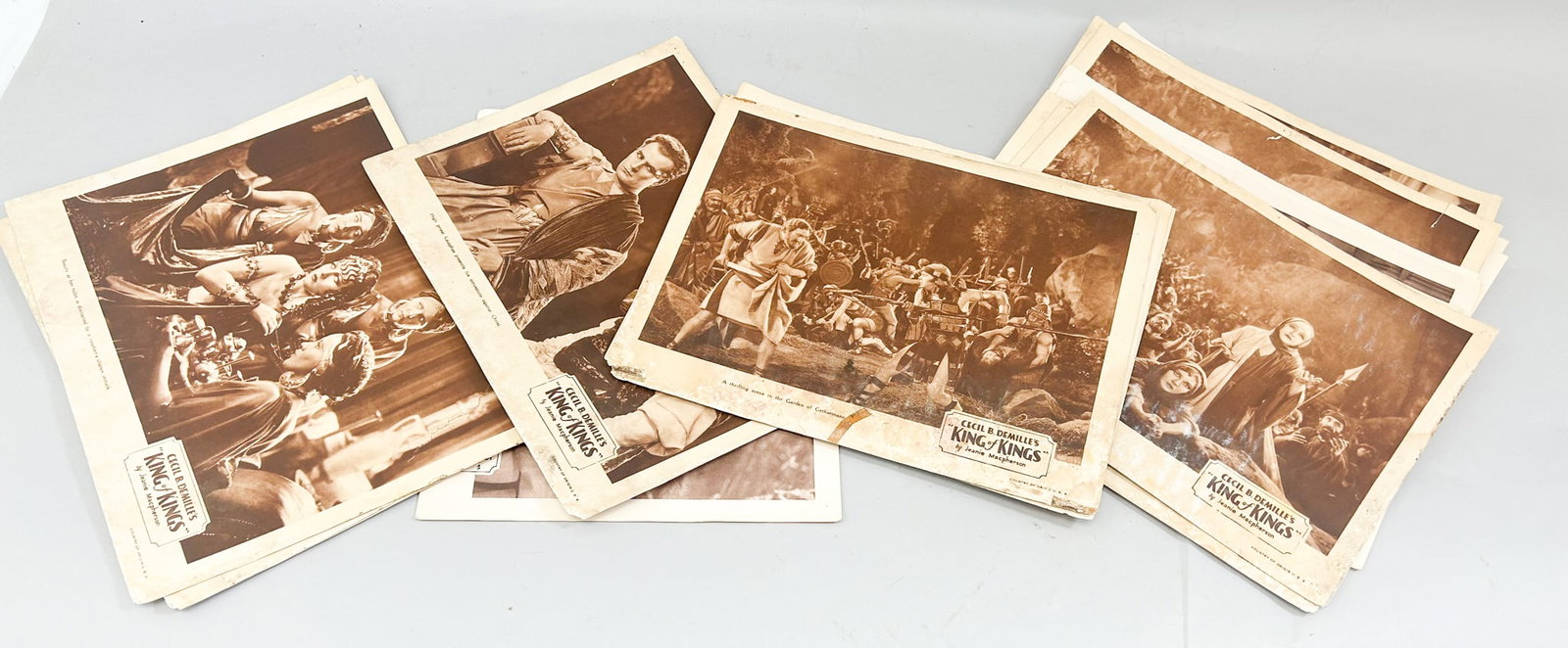 A Group of (17) Lobby Cards of King of Kings's Movie: A Group of (17) Lobby Cards of King of Kings's Movie, approximate size 11"H x 14"W