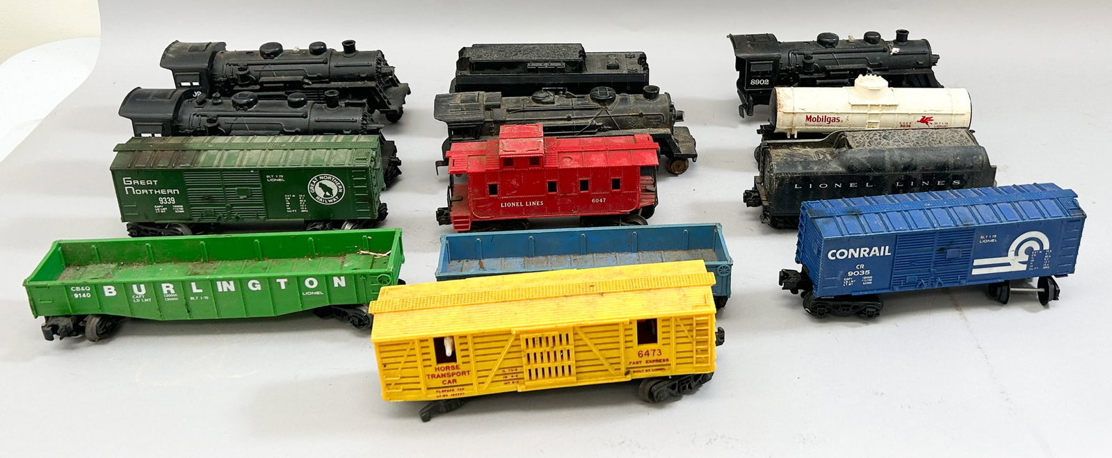 Vintage Group of (13) Trains/Freight/Locomotives: Vintage Group of (13) Trains/Freight/Locomotives, largest 3"h x 10"l x 2.5''d and smallest 4"h x 6.5"l x 2''d